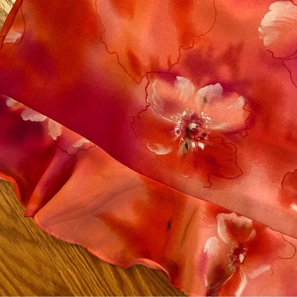 Reformation Vintage 90’s Y2K Floral Bright Barbie Pink Dress Chiffon Slip Dress